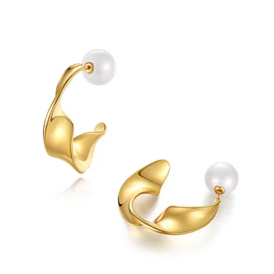 Classicharms Gold Chunky Wave Hoop Earrings