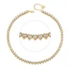 Classicharms Heart Shaped Zirconia Tennis Choker Necklace In Gold