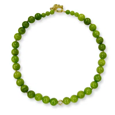 Classicharms Women's Green Olivia Peridot Bead  Choker Necklace-large