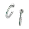Classicharms Women's Green / Silver Stella Silver Molten Emerald Zirconia Hoop Earrings