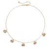 Classicharms Iris Silver Radiant Reverie Gemstone Necklace In Gold