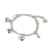 Classicharms Iris Colored Cubic Zirconia And Freshwater Pearl Charms Bracelet In Metallic