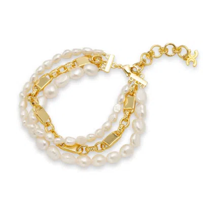 Classicharms Women's Mia Gold Layered Luxe Pearl Bracelet