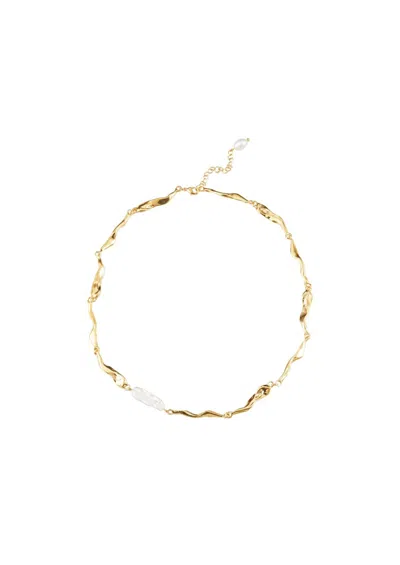 Classicharms Women's Molten Baroque Pearl Necklace In Gold