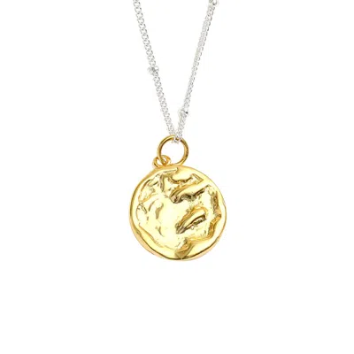 Classicharms Women's Molten Gold Vermeil Coin Pendant Necklace