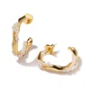 Classicharms Nadia Molten Shell Pearl Twisted Hoop Earrings In Gold
