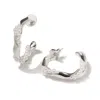 Classicharms Nadia Molten Shell Pearl Twisted Hoop Earrings In Metallic