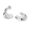 Classicharms Women's Naomi Pearl Cluster Silver Molten Hoop Statement Earrings In Metallic