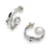 Classicharms Women's Natalie Molten Sculptural Hoop Earrings In Silver