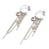 Classicharms Women's Pink / Purple / Silver Iris Silver Radiant Reverie Gemstone Cascade Hoop Earrings-hot Pink
