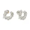 Classicharms Women's Silver Crescent Baguette Cz Stud Earrings