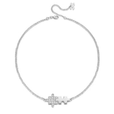 Classicharms Silver Jigsaw Puzzle Necklace