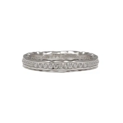 Classicharms Women's Sophie Silver Molten Eternity Stackable Ring