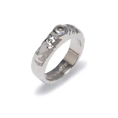Classicharms Women's White / Silver Sylvie Silver Molten Zirconia Stackable Ring