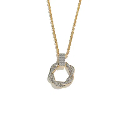 Classicharms Women's Ysabel Gold Pavé Diamond Eternity Twist Hoop Pendant Necklace