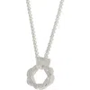 Classicharms Ysabel Pavé Eternity Twist Hoop Pendant Necklace In Metallic