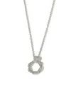 Classicharms Ysabel Pavé Eternity Twist Hoop Pendant Necklace In Silver
