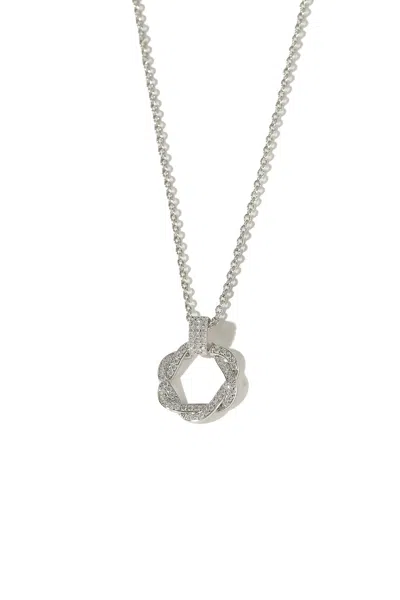 Classicharms Ysabel Pavé Eternity Twist Hoop Pendant Necklace In Gray