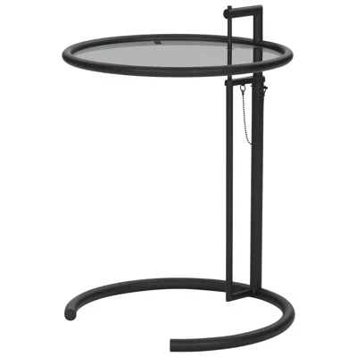 Pre-owned Classicon Adjustable Table E 1027 In Black And Smoked Glass By Eileen Gray