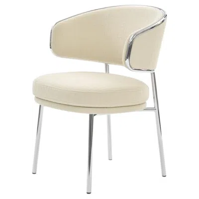 Pre-owned Classicon Aristo Armchair By Sebastian Herkner, Chrome Steel & Bouclé Neve In Sand
