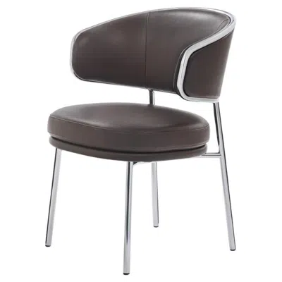 Pre-owned Classicon Aristo Armchair By Sebastian Herkner, Chrome Steel & Chocolate Leather In Brown