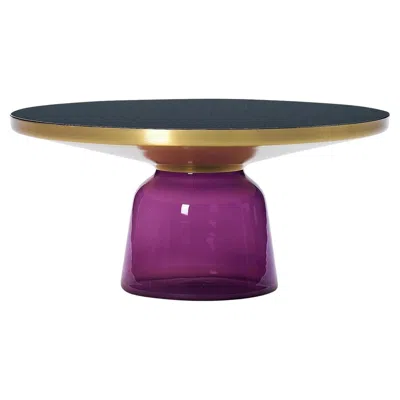 Pre-owned Classicon Bell Coffee Table By Sebastian Herkner, Amethyst Violet Glass & Brass In Purple