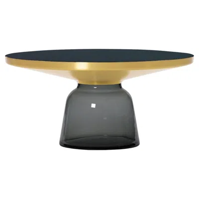 Pre-owned Classicon Bell Coffee Table By Sebastian Herkner, Quartz Grey Glass & Brass In Gray