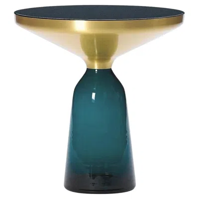 Pre-owned Classicon Bell Side Table By Sebastian Herkner, Montana Blue Glass & Brass