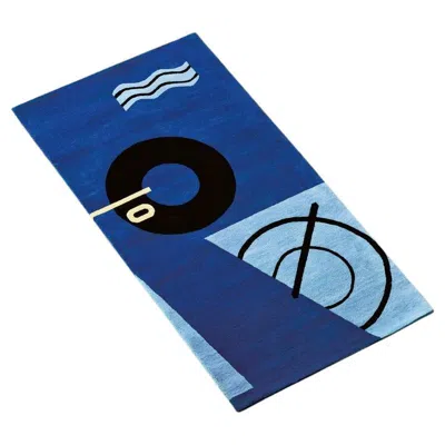 Pre-owned Classicon Blue Marine Rug - Virgin Wool - Eileen Gray Design 43.3×84.6 Inch