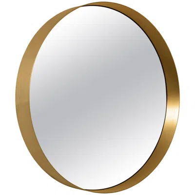 Pre-owned Classicon Cypris Round Mirror In Brass By Nina Mair In Gray
