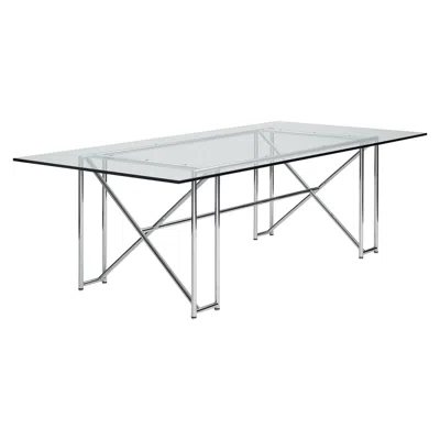 Pre-owned Classicon Double X Table In Crystal Glass By Eileen Gray