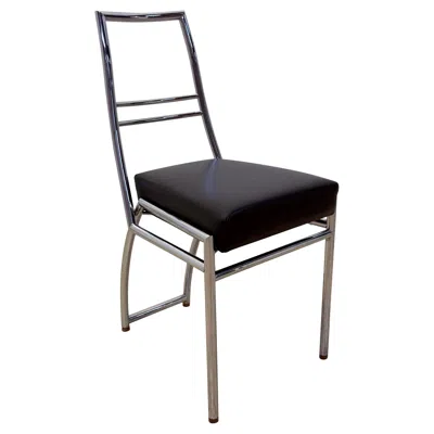 Pre-owned Classicon Eileen Gray Axia Chrome And Black Leather Chair For