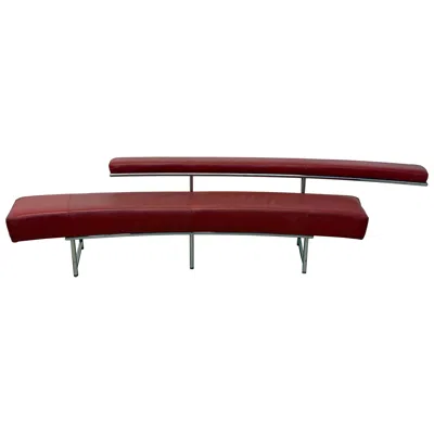 Pre-owned Classicon Eileen Gray “monte Carlo” Red Leather And Chrome Sofa For