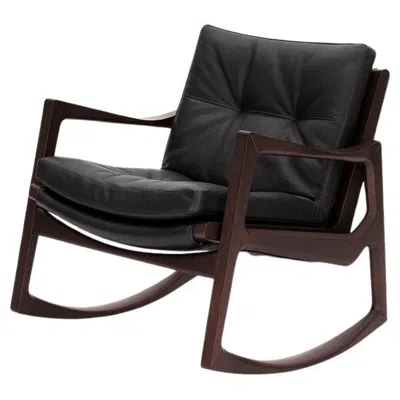 Pre-owned Classicon Euvira Rocking Chair With Leather Seat Design Jader Almeida - Brown