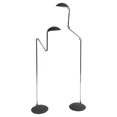 Pre-owned Classicon Pair Of Herbert H. Schultes "orbis" Floor Lamps By  In Black