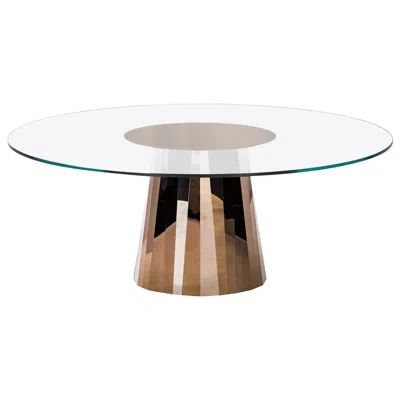 Pre-owned Classicon Pli Table In Bronze With Crystal Glass Top By Victoria Wilmotte In Sand