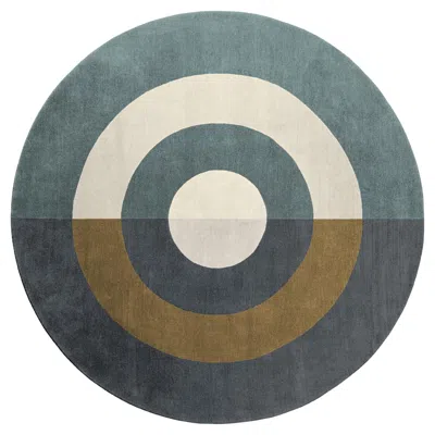 Pre-owned Classicon Round Rug  L'art Noir Rug Design Eileen Gray - Nettle - 200 Cm 78.7 Inc