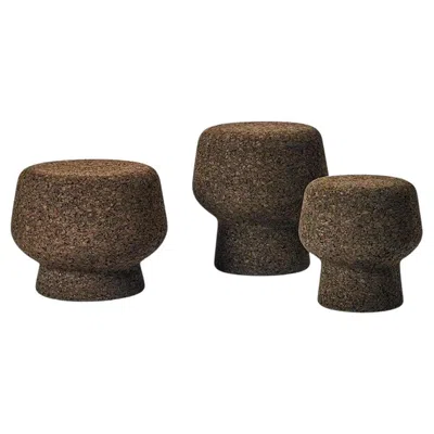 Pre-owned Classicon Set Of Three Cork Side Tables By Herzog & De Meuron In Stock In Brown