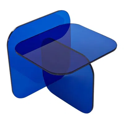 Pre-owned Classicon Sol Royal Blue Glass Side Table Designed By Ortega & Guijarro