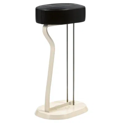 Pre-owned Classicon Stool In Leather Black  Bar Stool No. 2 Design Eileen Gray