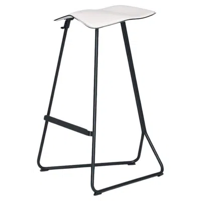 Pre-owned Classicon Triton Bar Stool By Clemens Weisshaar, Black Steel & White Leather
