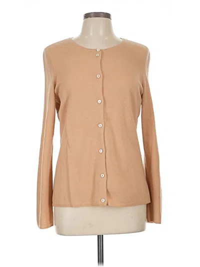 Pre-owned Classiques Entier Cashmere Cardigan Sweater In Tan
