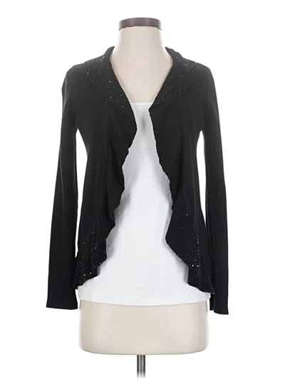 Pre-owned Classiques Entier Long Sleeve Silk Top Black Plunge Neckline Tops