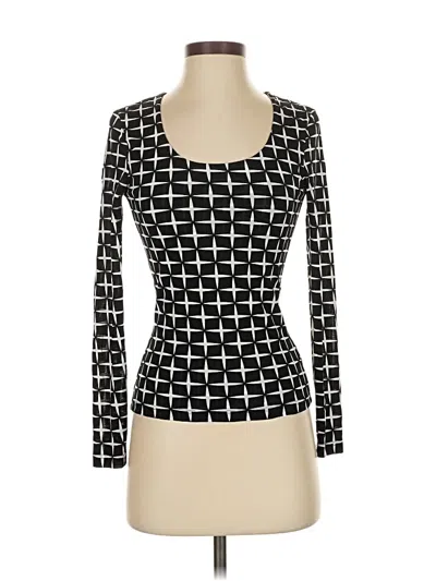 Pre-owned Classiques Entier Long Sleeve Top Black Square Neckline Tops