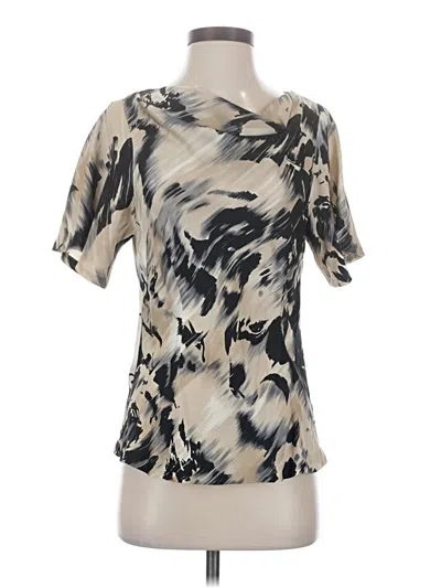 Pre-owned Classiques Entier Short Sleeve Silk Top Ivory Cowl Neck Tops