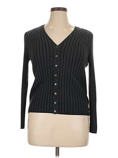 Pre-owned Classiques Entier Silk Cardigan Sweater In Black