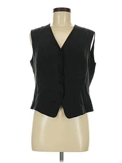 Pre-owned Classiques Entier Sleeveless Silk Top Black Plunge Neckline Tops