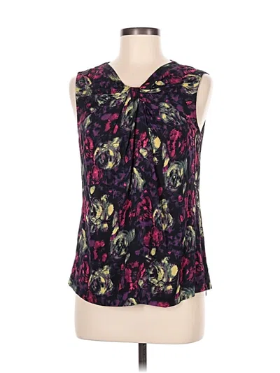 Pre-owned Classiques Entier Sleeveless Silk Top Black Tie Neck Tops