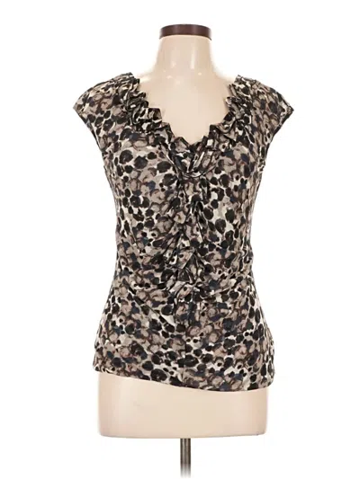 Pre-owned Classiques Entier Sleeveless Silk Top Brown Sweetheart Neckline Tops
