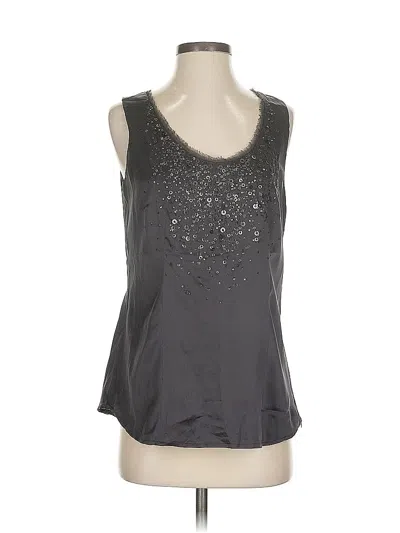 Pre-owned Classiques Entier Sleeveless Silk Top Gray Scoop Neck Tops